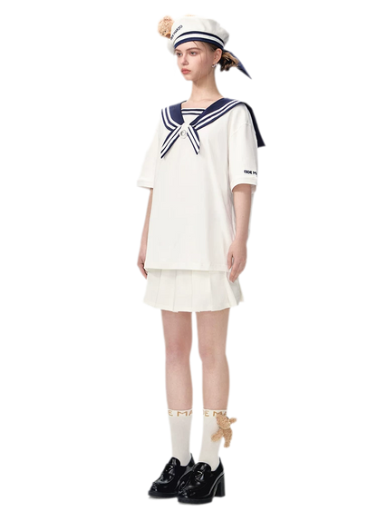 Sailor Collar Teddy Top