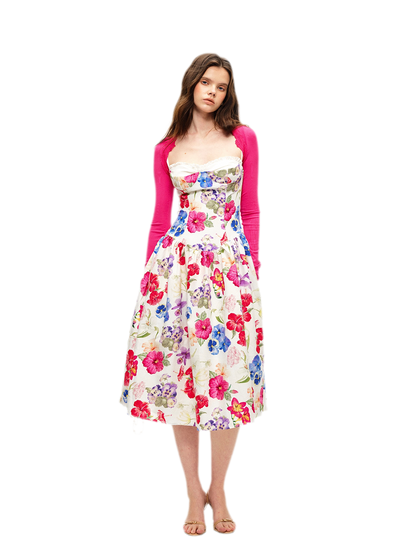 Watercolor Floral Fitted Dress