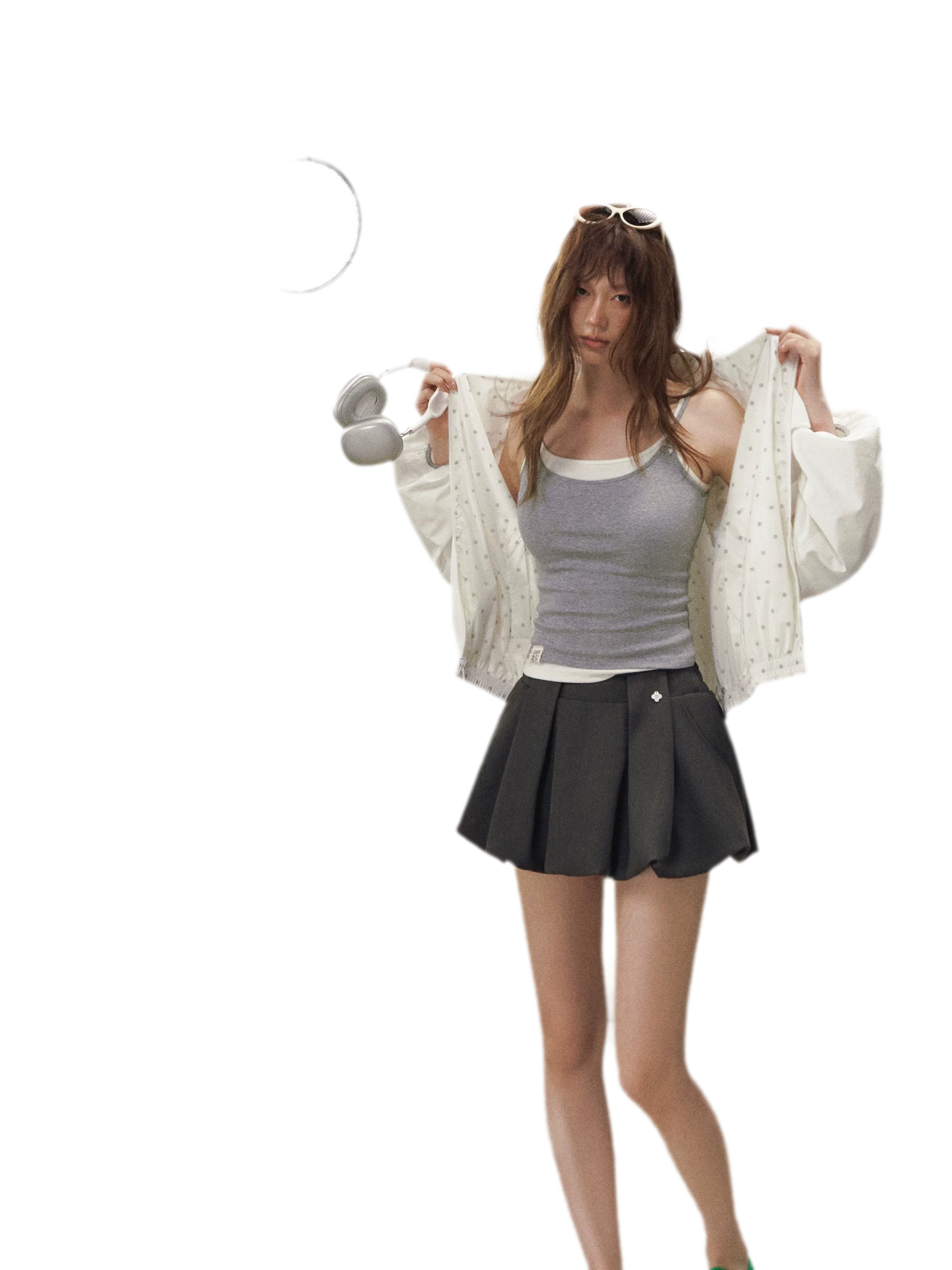 Polka Dot Collar Jacket