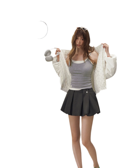 Polka Dot Collar Jacket
