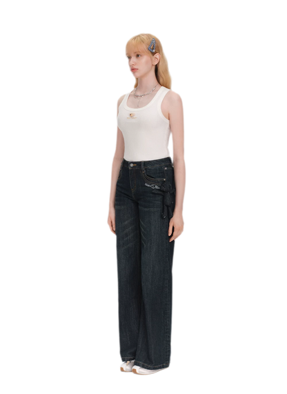 13DE MARZO Mid-Low Waist Straight Jeans – view 10