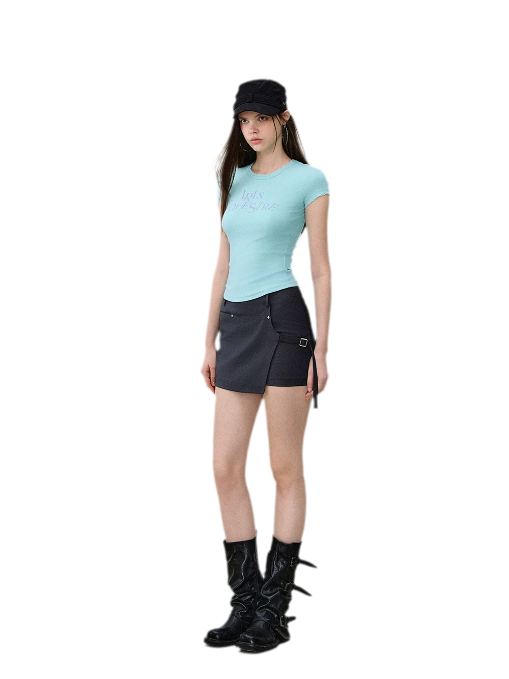 Asymmetric Wrap Mini Skirt