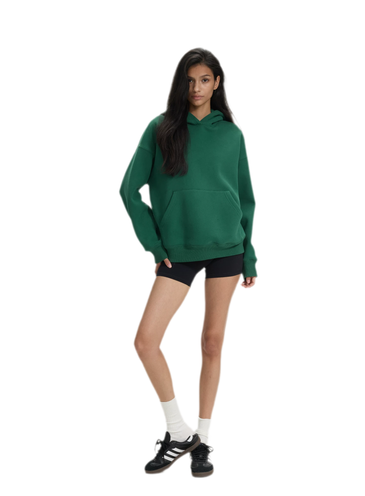 Brushed Hooded Cropped Sweatshirt