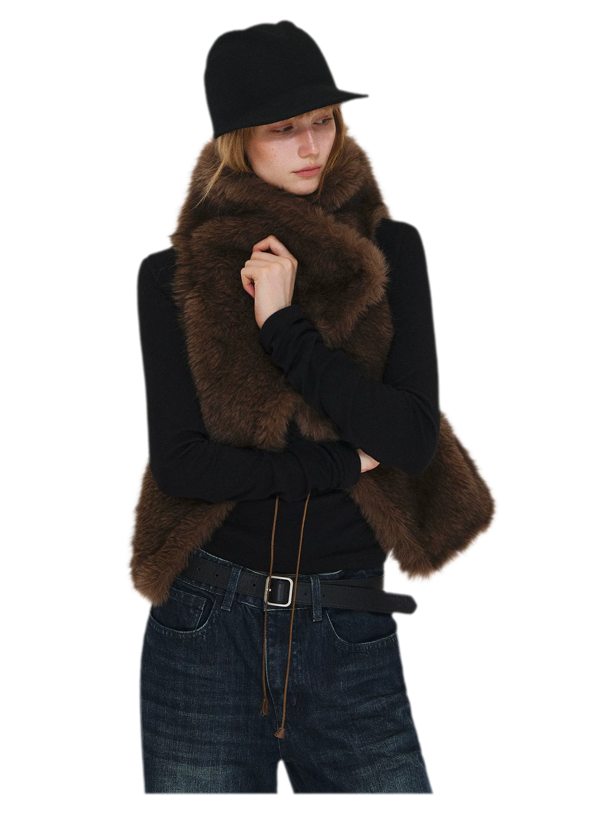 Plush Faux Fur Cropped Vest