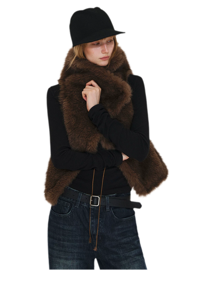 Plush Faux Fur Cropped Vest