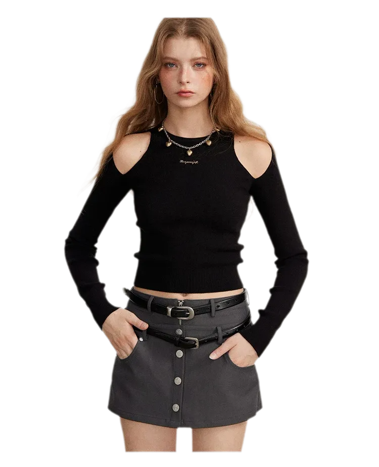 Cutout Slim-Fit Knit Top