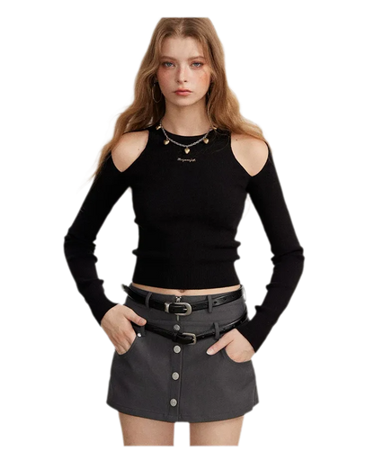 Cutout Slim-Fit Knit Top