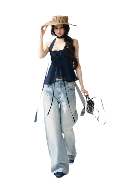 Halter Ruched Bustier Top