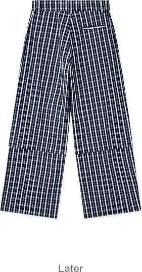 Detachable Check Straight-Leg Trousers