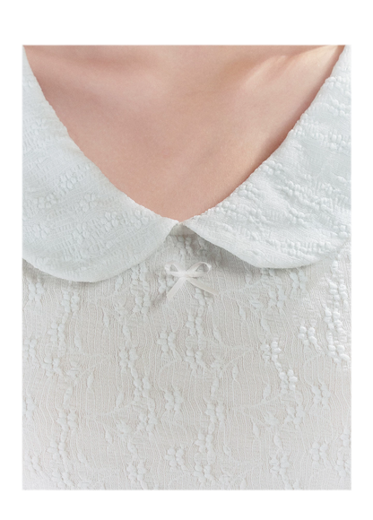 Textured Floral Peter Pan T-Shirt