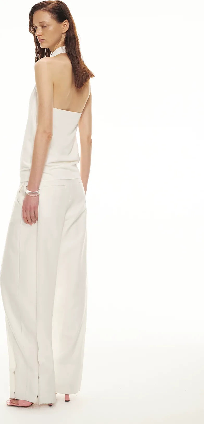 Minimalist Draped Neck Hand-Sewn Lens Halter Top