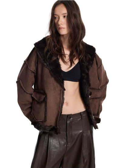 Faux Fur Reversible Short Jacket
