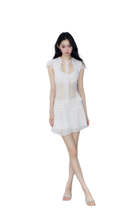 Faux Silk Top Skirt