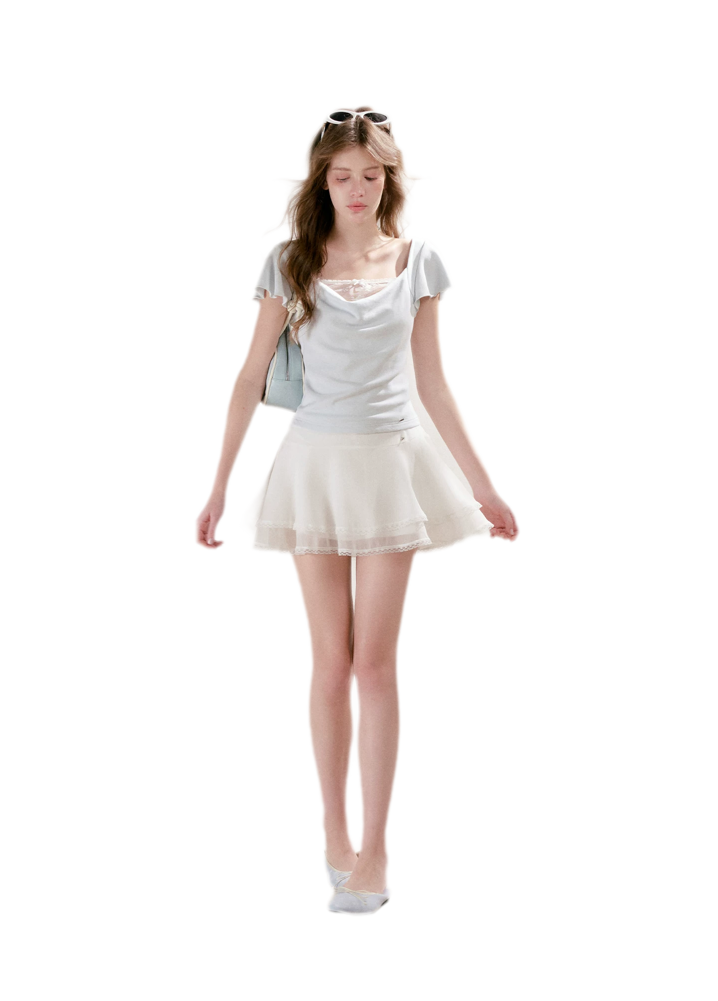 Lace Trim A-Line Skirt