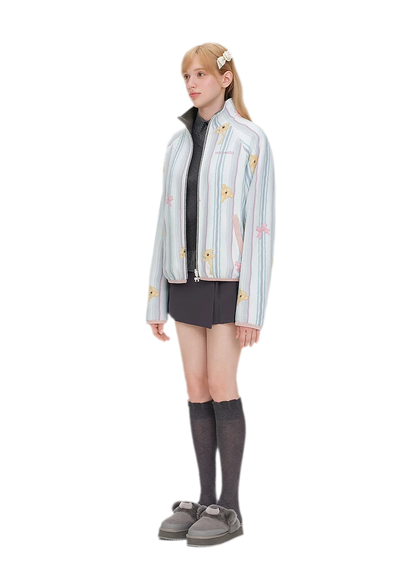 Printed Fleece Raglan Jacket