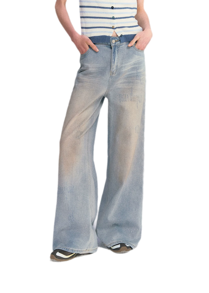 Sequin Wide-Leg Jeans
