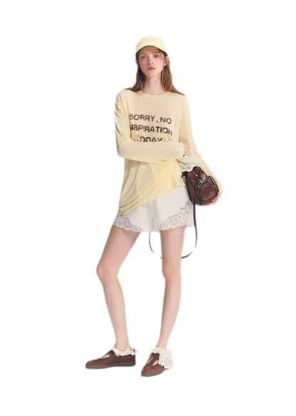 Lace Trim Cotton Shorts