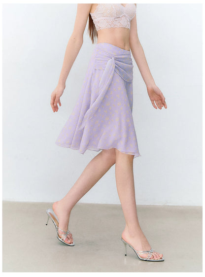 French Style Floral Chiffon Skirt