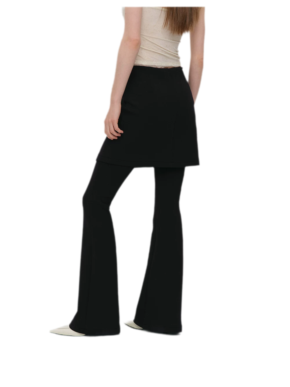 Layered Skirt Flare Pants