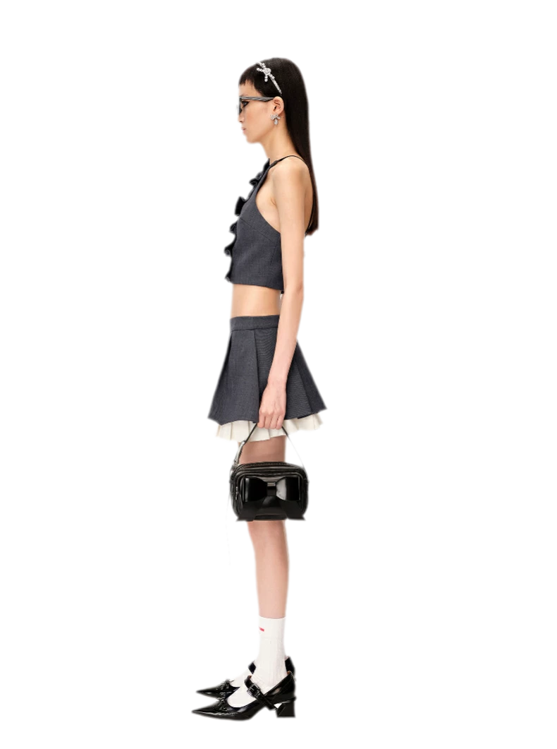 Wide Pleated A-Line Skirt