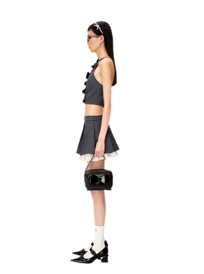 Wide Pleated A-Line Skirt