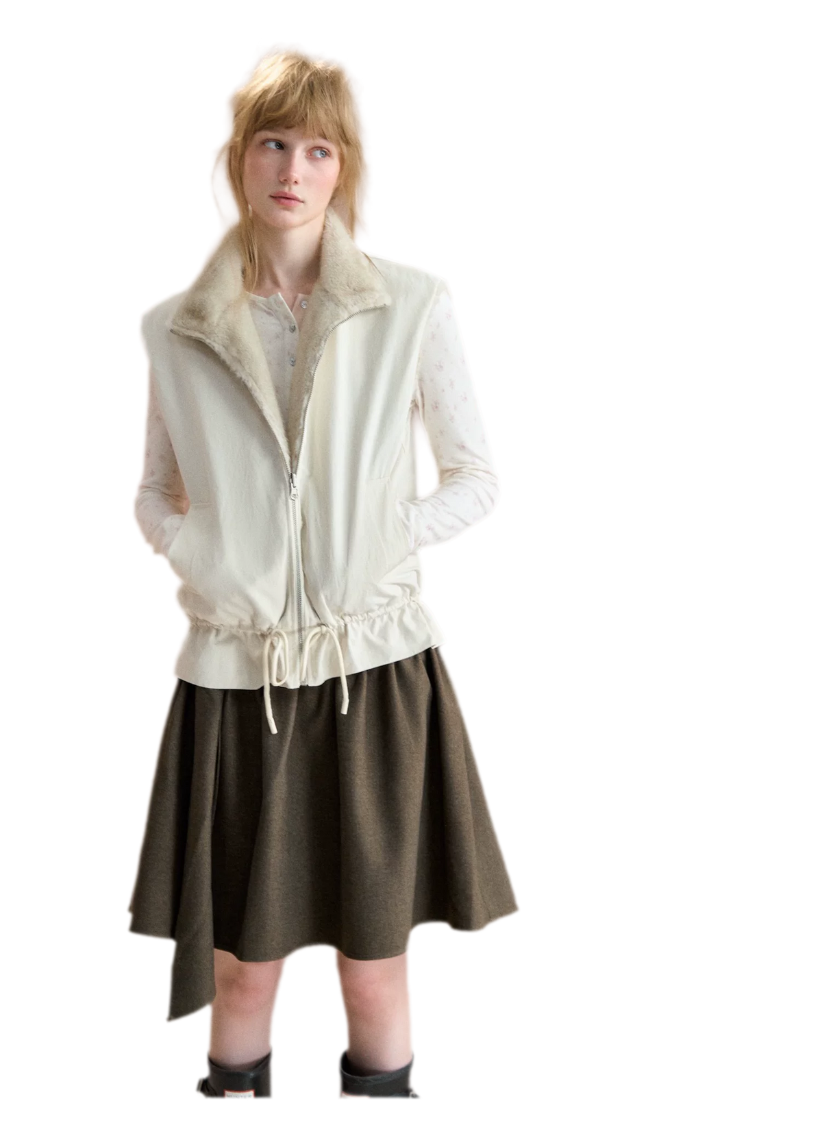 Reversible Plush Stand-Collar Vest