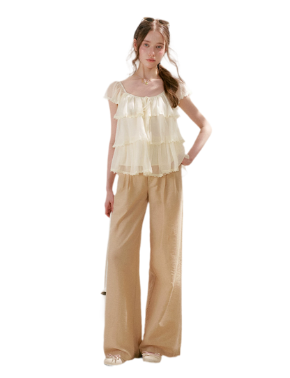 Tiered Ruffle Chiffon Blouse