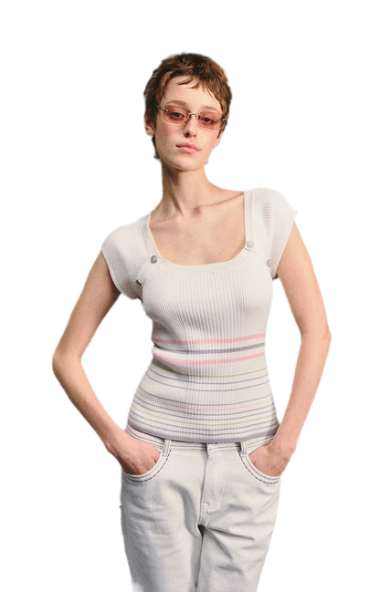 Raglan Stripe Slim Top