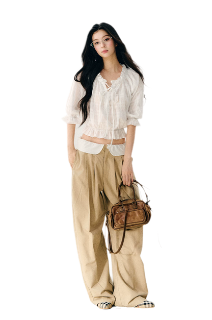 Sheer Ruffled Chiffon Blouse