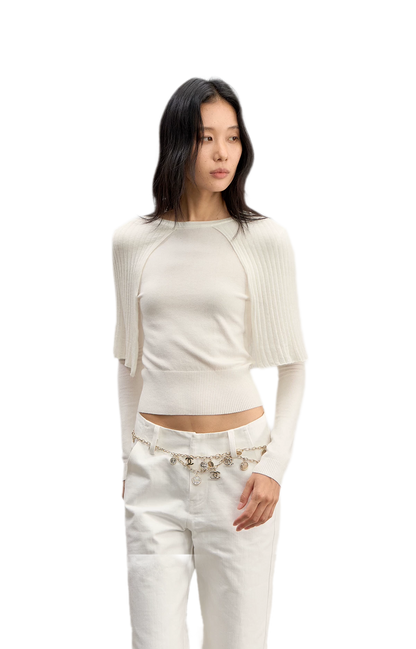 Ribbed Cape Knit Sweater