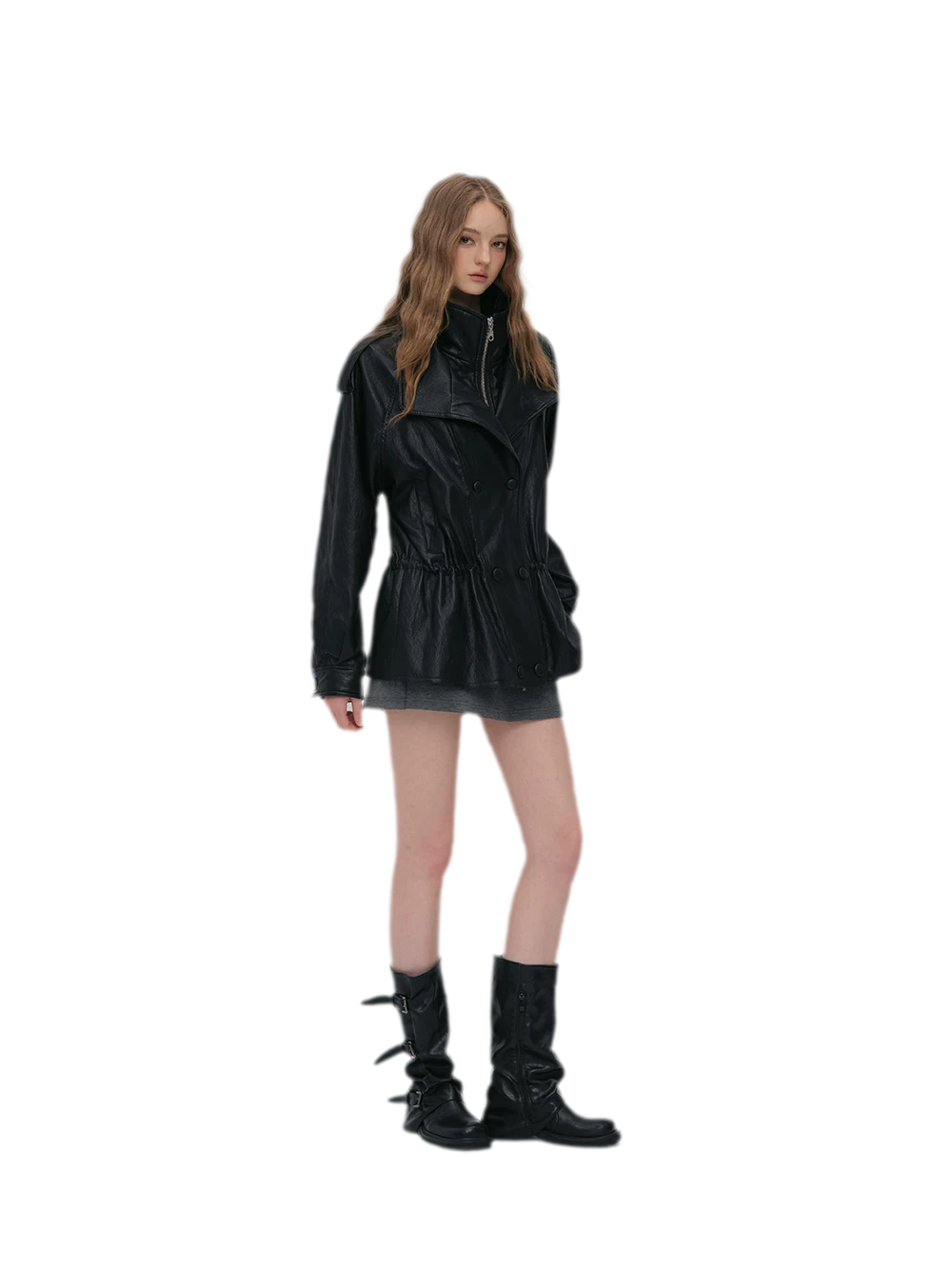 Detachable PU Down Puffer Jacket