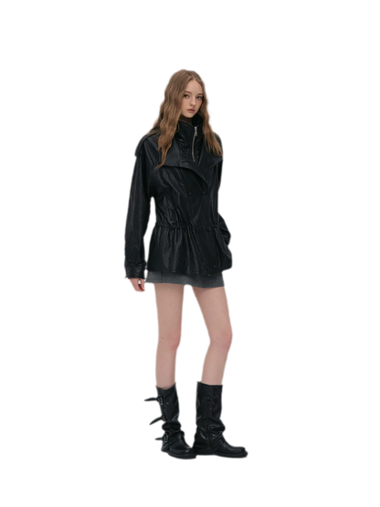 Detachable PU Down Puffer Jacket