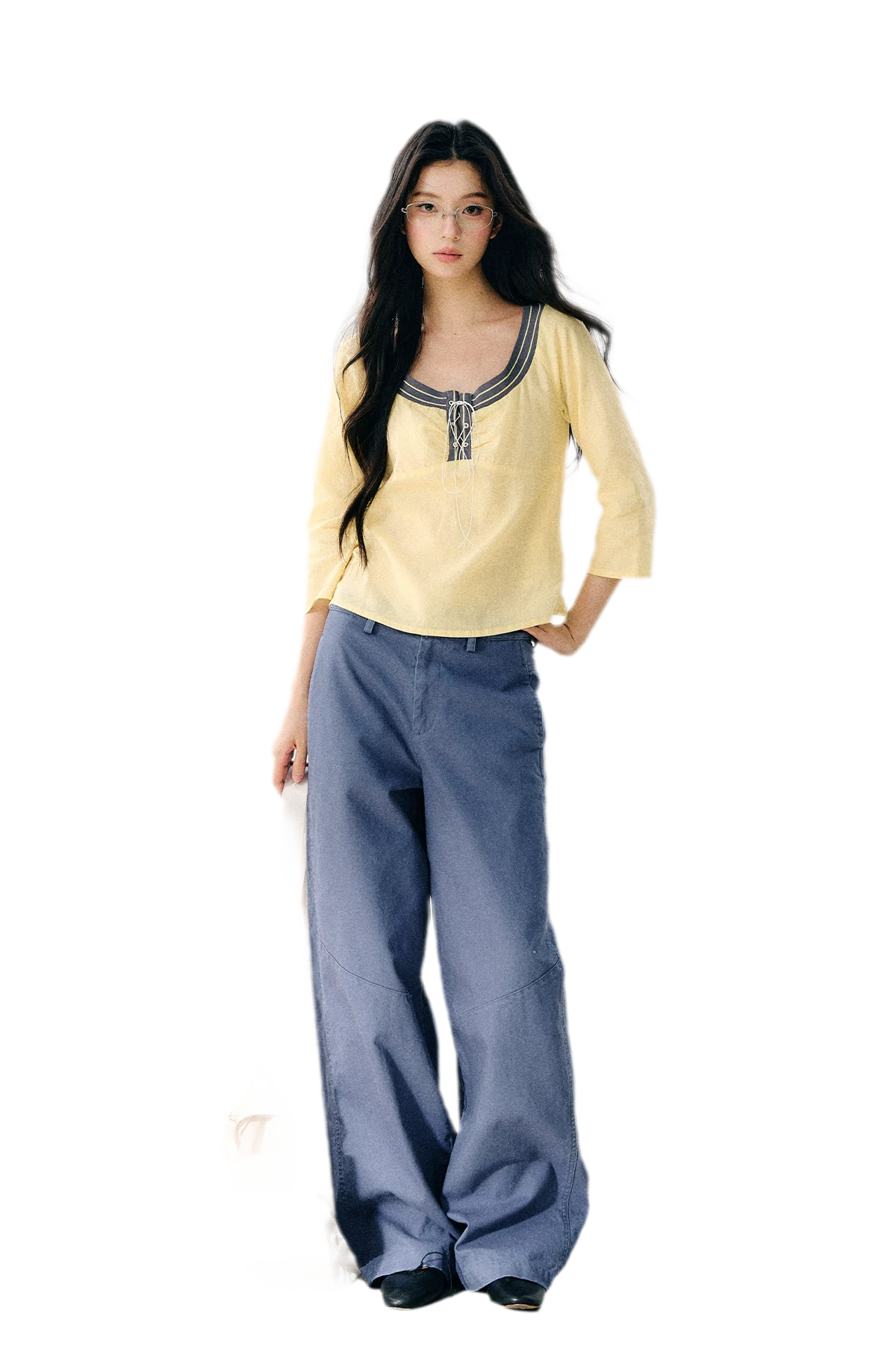 Washed Twill Cotton Pants