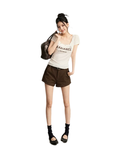 Tencel U-Neck Logo T-Shirt
