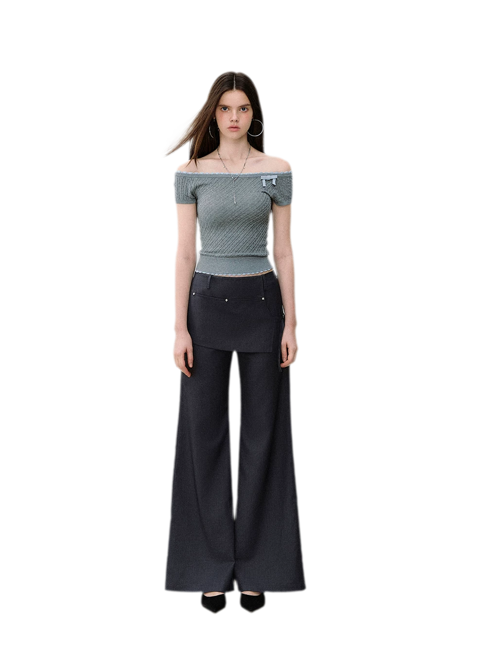 Riveted Wide-Leg Pants
