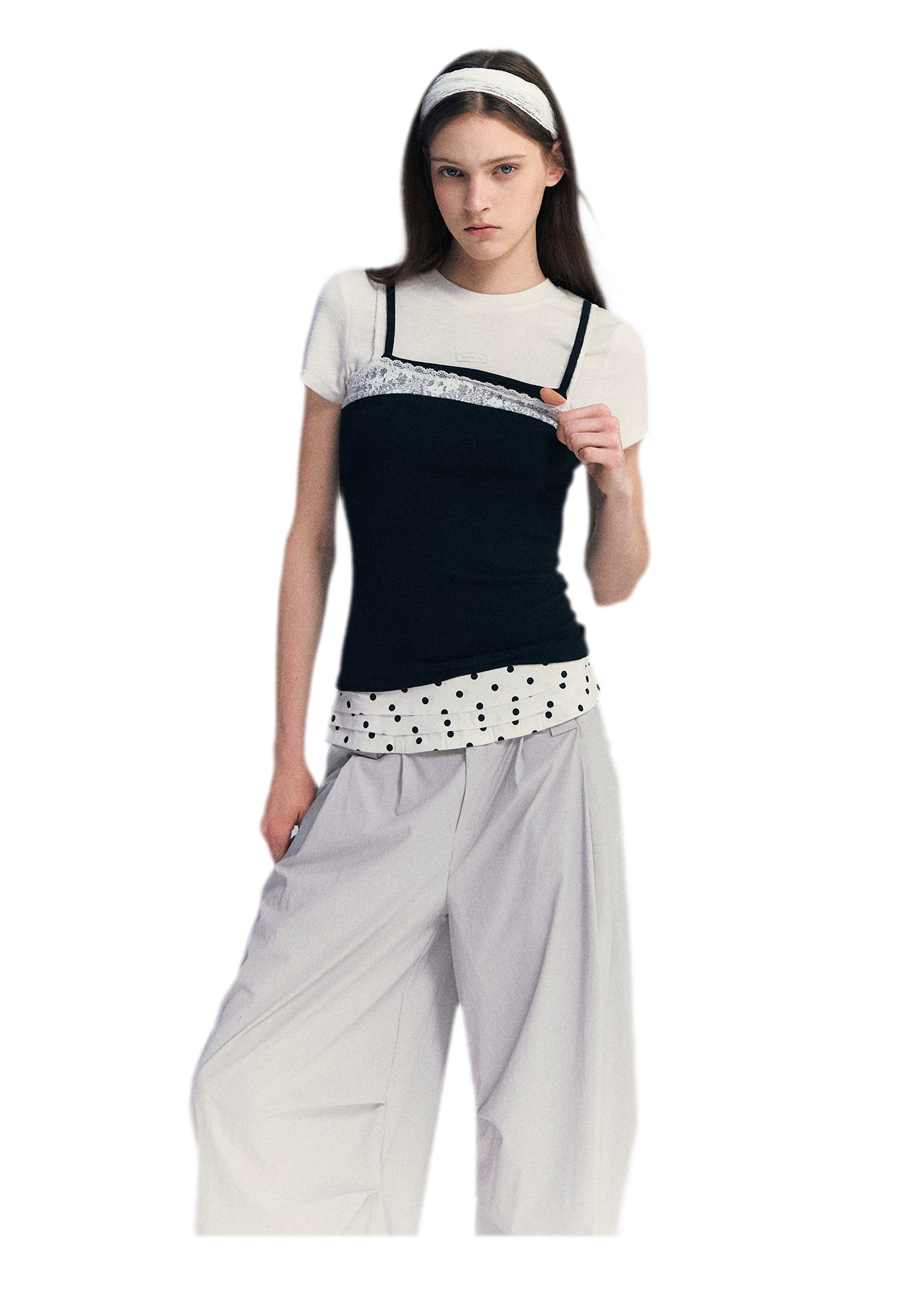 Lace Trim Layered Tee