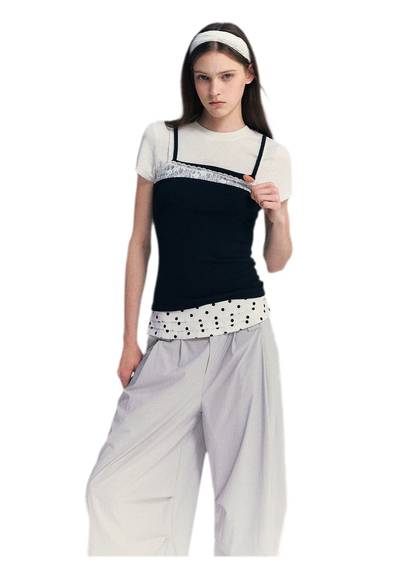 Lace Trim Layered Tee