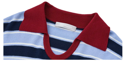 Striped Snow Bear Polo Sweater