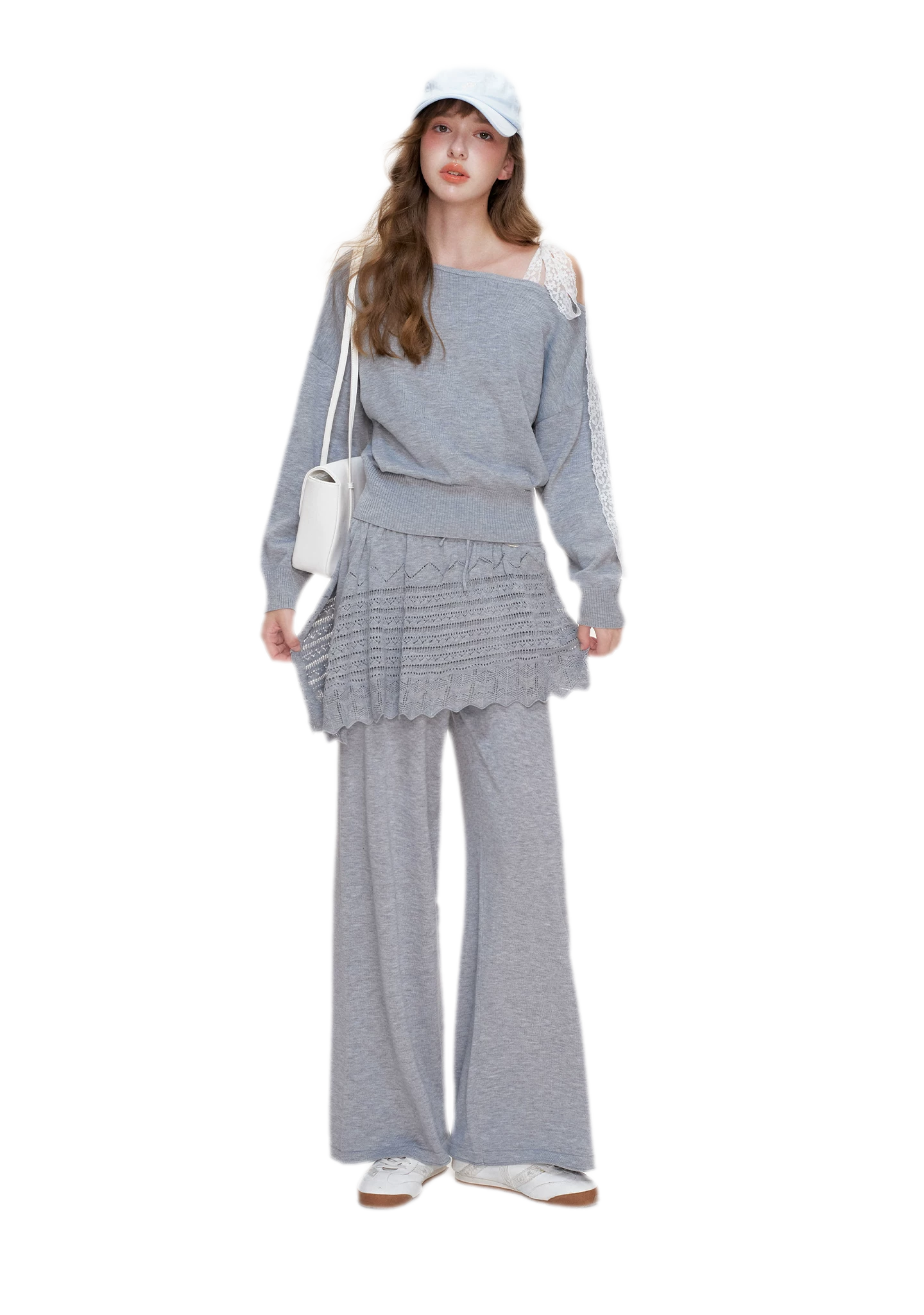 Wool Blend Asymmetric Knit Set