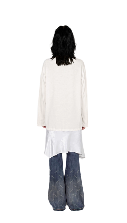 Acetate Layered Hem Dress
