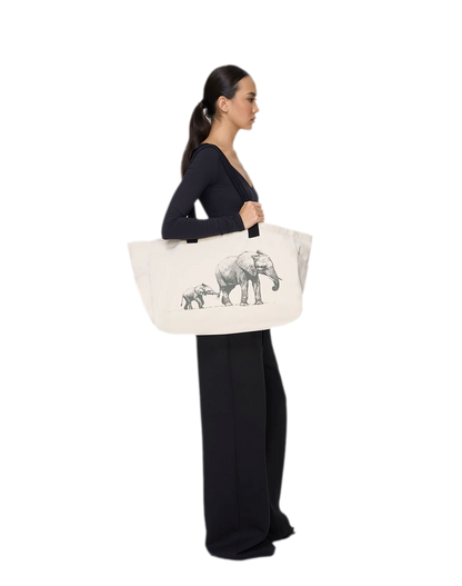 Canvas Elephant Tote Bag
