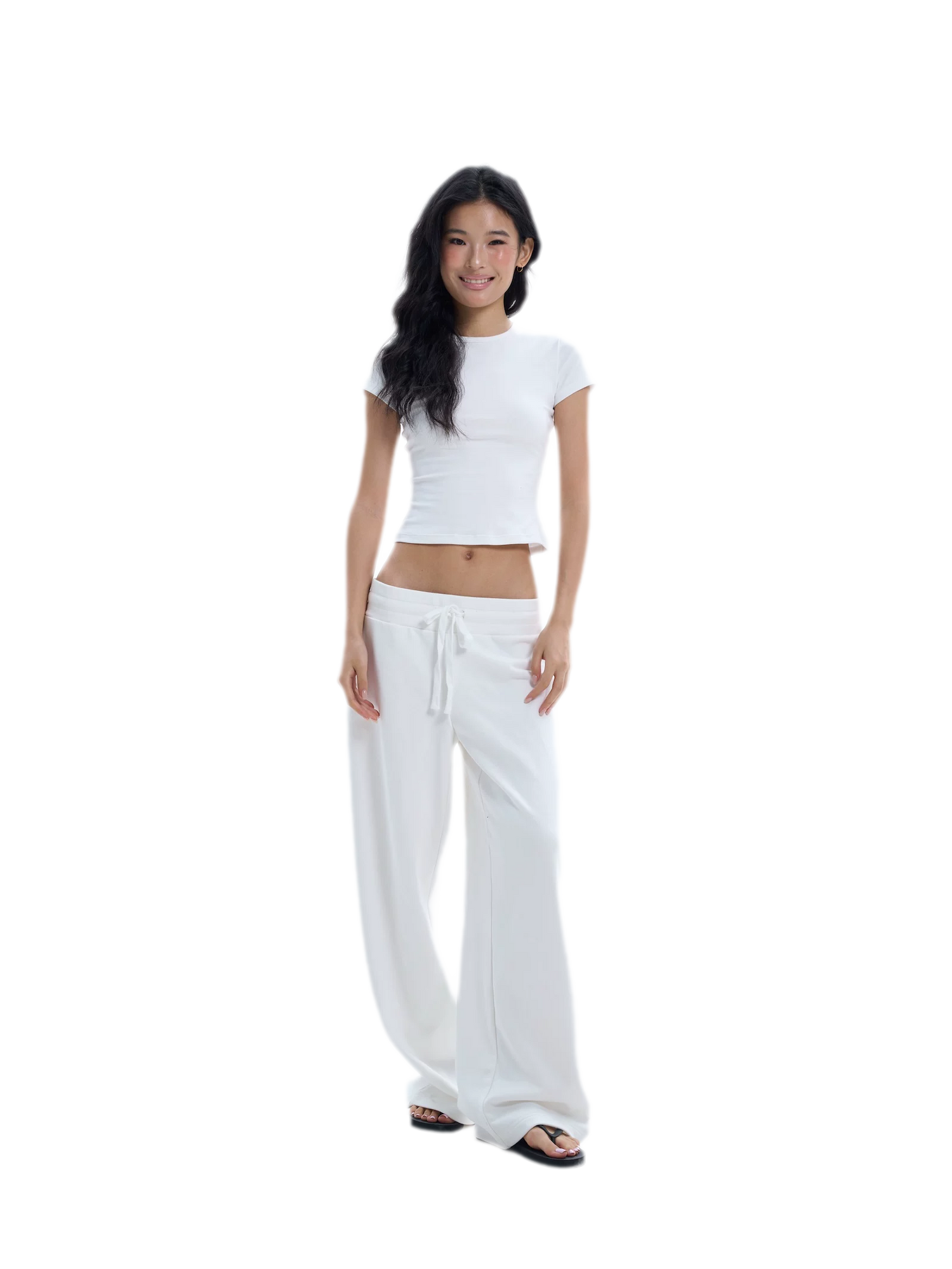 Wide-Leg Drawstring Sweatpants