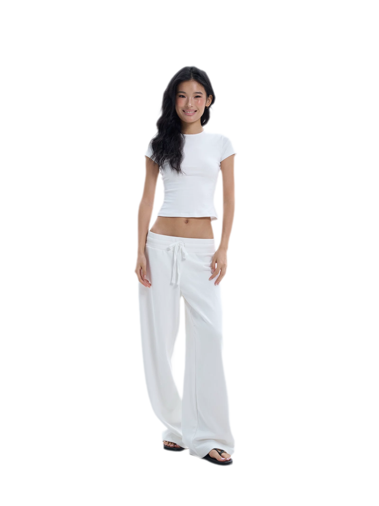 Wide-Leg Drawstring Sweatpants