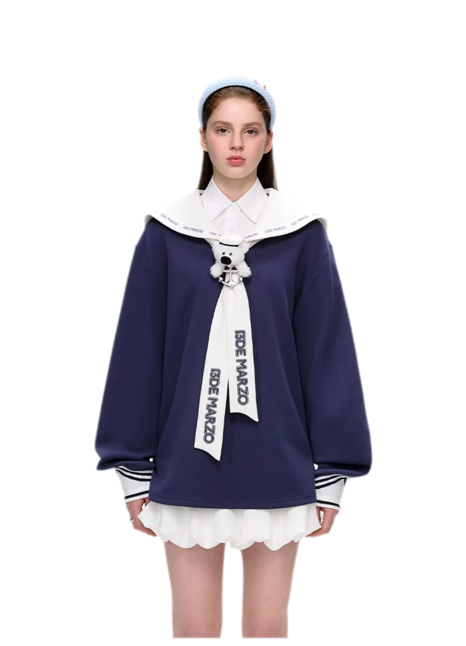 Sailor Collar Long Sleeve Top