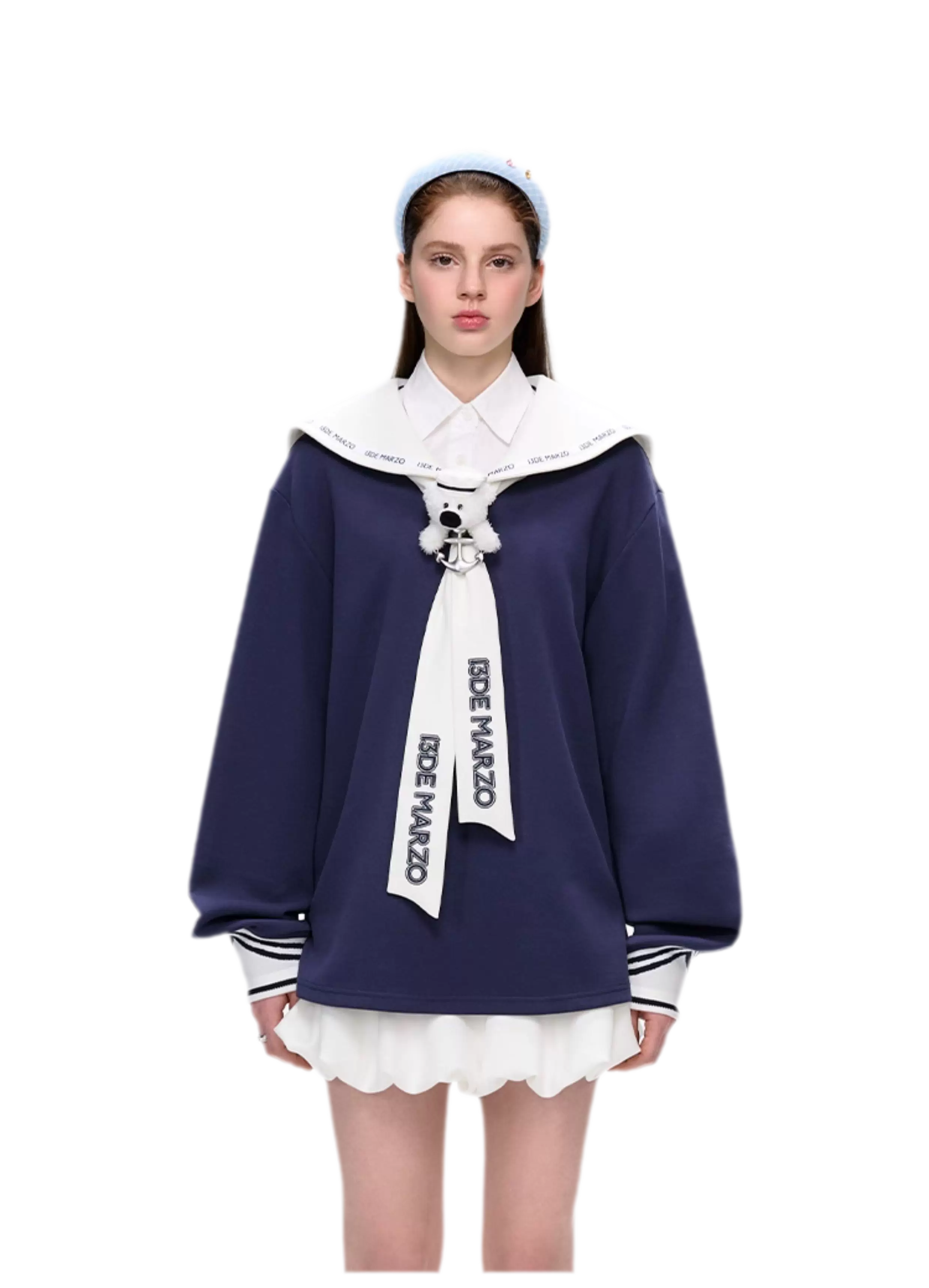 Sailor Collar Long Sleeve Top