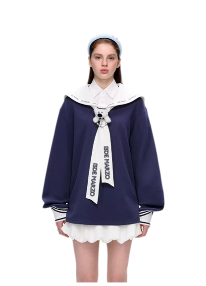Sailor Collar Long Sleeve Top