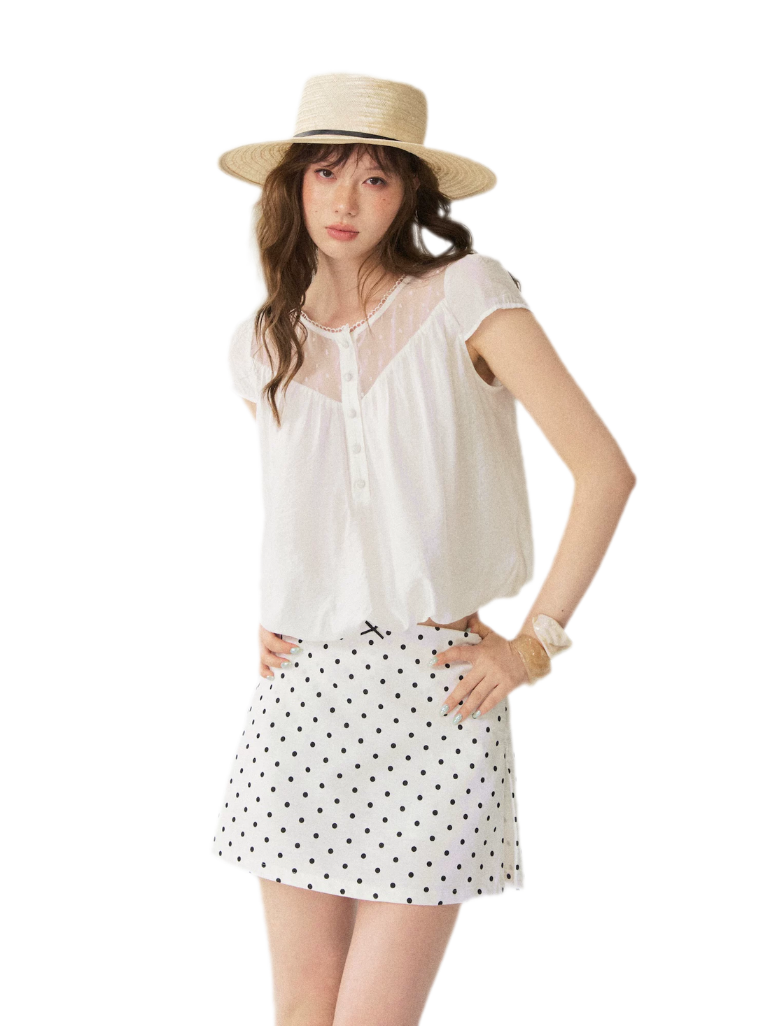 French Puff Short Blouse