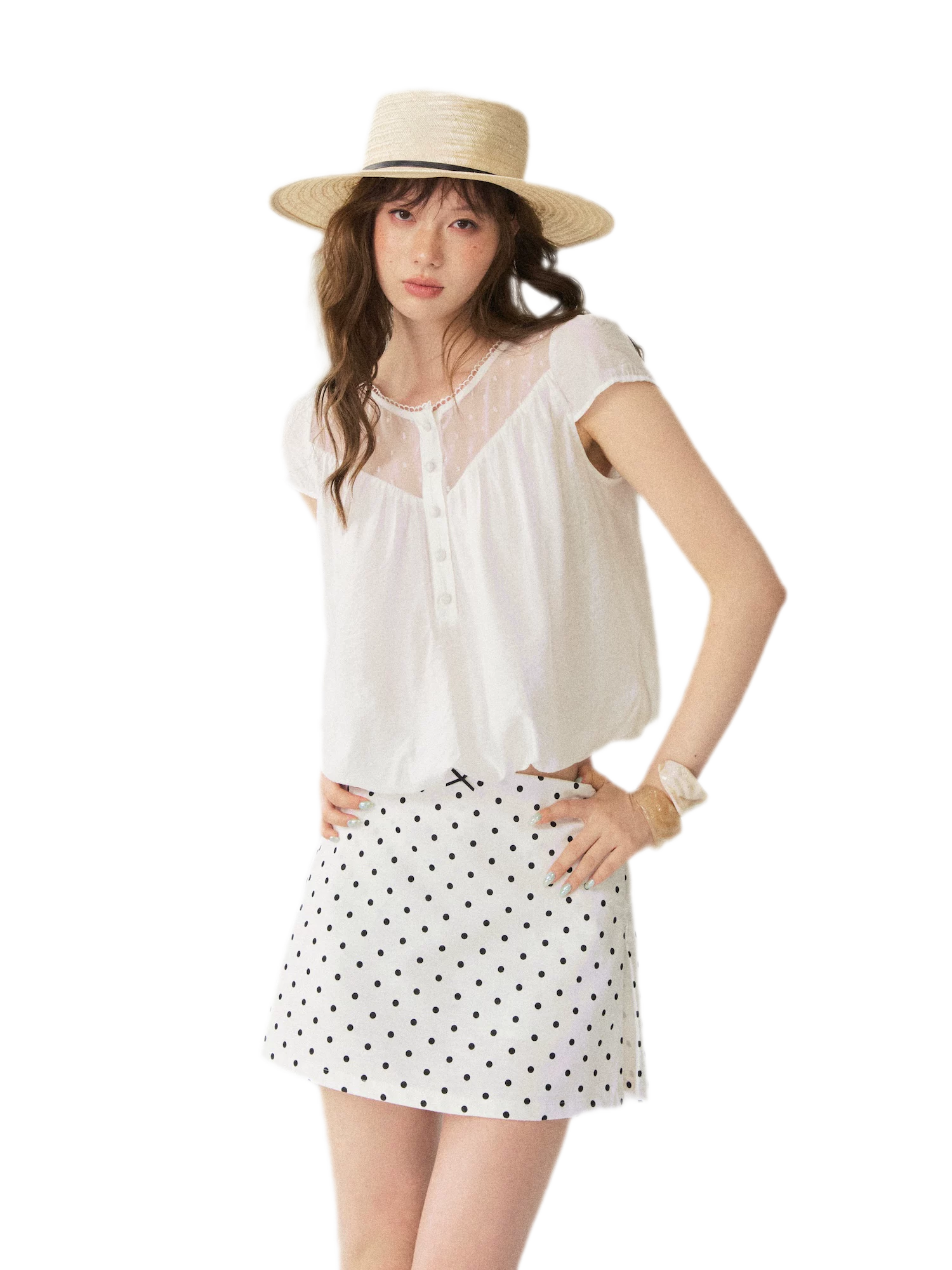 French Puff Short Blouse