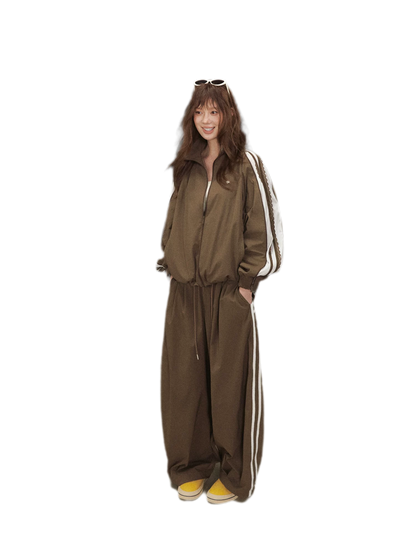 Stripe Tape Wide-Leg Pants