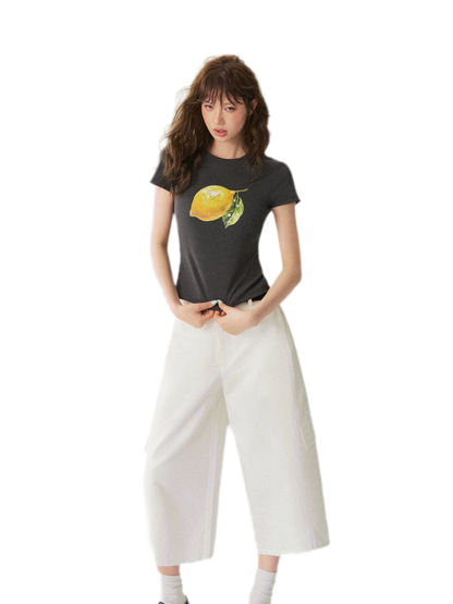 Utility Denim Capri Pants